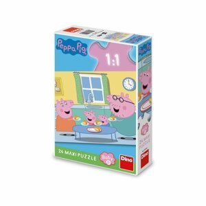 Puzzle Maxi Oběd Prasátko Peppa/Peppa Pig 66x47cm 24 dílků v krabici 20x30x6cm 24m+ - Dino