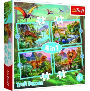 Puzzle Jedineční dinosauři 4v1 (12,15,20,24 dílků) - Trefl