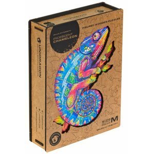Unidragon dřevěné puzzle - Chameleon velikost M