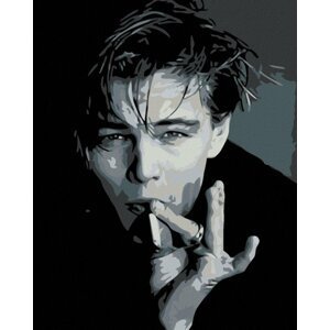 Malování podle čísel 40 x 50 cm - Leonardo di Caprio s cigaretou