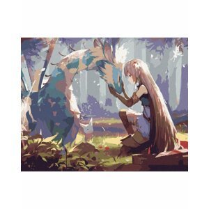 Malování podle čísel 40 x 50 cm Anime - Dívka s drakem