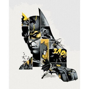 Malování podle čísel 40 x 50 cm Batman - v šedé a žluté