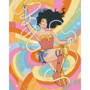 Malování podle čísel 40 x 50 cm Wonder Woman - DÚHOVÁ