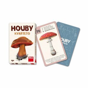 Kvarteto Houby společenská hra karty 32ks v papírové krabičce 7x11x1cm - Dirkje