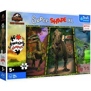 Puzzle 104 XL Super Shape Barevní dinosauři/Jurassic World 60x40cm v krabici 40x27x6cm - Trigano