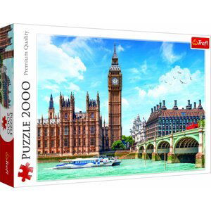 Puzzle Big Ben Londýn Anglie 2000 dílků 96,1x68,2cm v krabici 40x27x6cm - Trigano