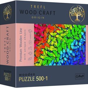Dřevěné puzzle Duhoví motýli 501 dílků - Trefl