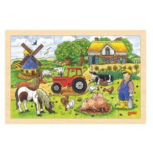 Goki Puzzle Farma pana Millera 24 dílků - dřevěné
