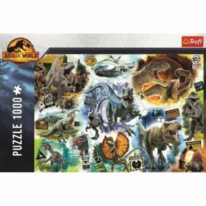 Puzzle Po stopách dinosaur/Jurassic world 1000 dílků 68,3x48cm v krabici 40x27x6cm