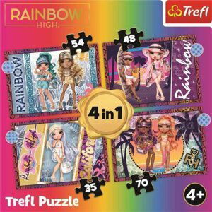 Puzzle 4v1 Módní panenky/Rainbow High 28,5x20,5cm v krabici 28x28x6cm