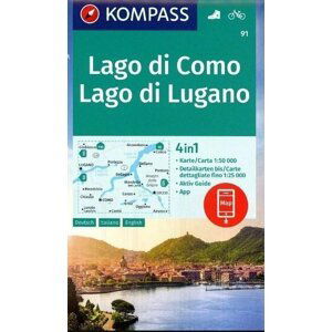 Lago di Como, Lago di Lugano 1:50 000 / turistická mapa KOMPASS 91