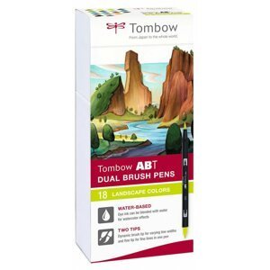 Tombow Oboustranný štětcový fix ABT - Landscape colors 18 ks