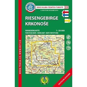 KČT 22 Riesengebirge, Krkonoše 1:50 000 / turistická mapa - německy (2018)