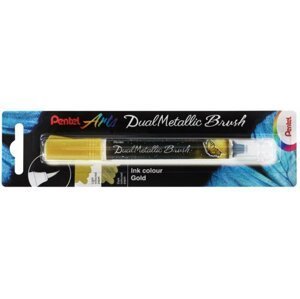 Pentel Dual Metallic Brush štětečkový popisovač - zlatý