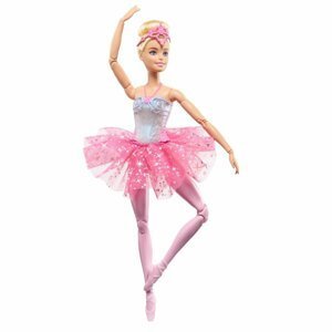 Barbie svítící magická baletka s růžovou sukní - Mattel Disney