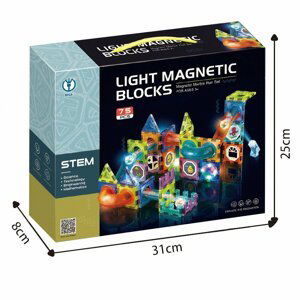 Kuličkodráha magnetická se světlem 75 ks - Alltoys