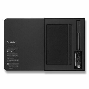 Moleskine Smart Writing Sada pen 3 + Smart tablet zápisník L, černý, linkovaný