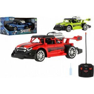 Auto RC buggy vypouštějící páru plast 20cm 40MHz na baterie se světlem 3 barvy v krabici 25x12x12cm