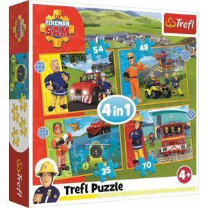 Trefl Puzzle Statečný požárník Sam 4v1 (35 ,48, 54, 70 dílků)