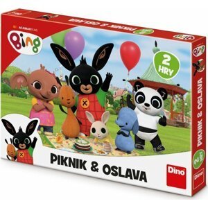 Piknik a Oslava 2v1 Králíček Bing dětské společenské hry v krabici 33,5x23x3,5cm - Dino