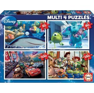 Puzzle Disney Pixar Mix 4v1 (50,80,100,150 dílků)