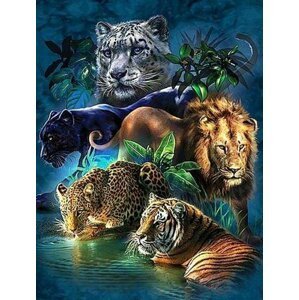 Diamantové malování - Zvířata džungle 40 x 50 cm (bez rámu)