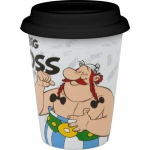 Asterix a Obelix Hrnek porcelánový cestovní s víčkem 420 ml - Obelix Big Boss