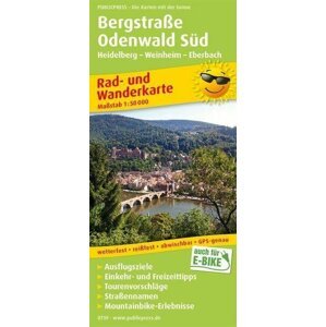 Bergstrasse Odenwald Süd, Heidelberg-Weinheim-Eberbach 1:50 000 / cyklistická a turistická mapa