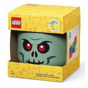 LEGO úložná hlava (velikost L) - zelený kostlivec