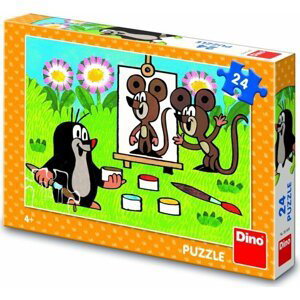 Puzzle Krtek malířem 26x18cm 24ks v krabici 27x19x4cm - Dino