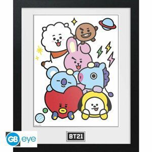 BT21 Zarámovaný plakát - Character stack