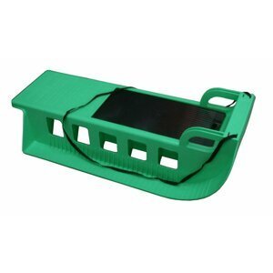 Sáně Kamzík plastové zelené s popruhem 85x41cm v sáčku