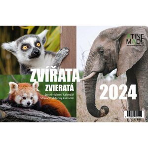 Kalendář 2024 Zvířata, stolní, týdenní, 225 x 150 mm