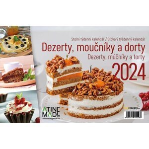 Kalendář 2024 Dezerty,moučníky a dorty, stolní, týdenní, 225 x 150 mm