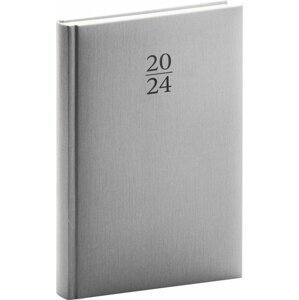 Diář 2024: Capys - stříbrný, denní, 15 × 21 cm