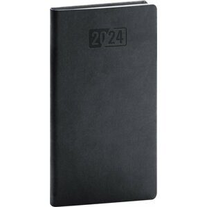 Diář 2024: Aprint - černý, kapesní, 9 × 15,5 cm