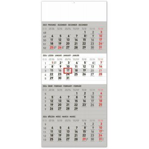 Kalendář 2024 nástěnný: 4měsíční standard, 29,5 × 57 cm