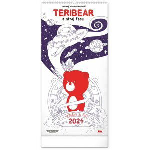 Kalendář 2024 nástěnný: Rodinný, plánovací TERIBEAR, 21 × 42 cm
