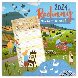 Kalendář 2024 nástěnný: Rodinný, plánovací, 30 × 30 cm