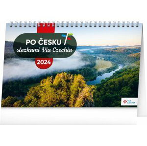 Kalendář 2024 stolní: Po Česku stezkami Via Czechia, 23,1 × 14,5 cm