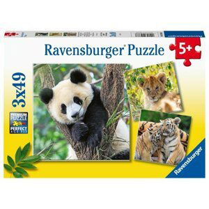 Ravensburger Puzzle - Panda, tygr a lev 3x49 dílků