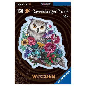 Ravensburger Puzzle - Tajemná sova 150 dílků, dřevěné