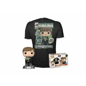 Funko POP & Tee: Star Wars Mandalorian - Luke with Child (velikost XL)