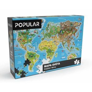 Popular Puzzle Mapa světa 160 dílků (CZ)
