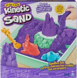 Kinetic sand krabice tekutého písku s podložkou fialová - Spin Master Kinetic Sand