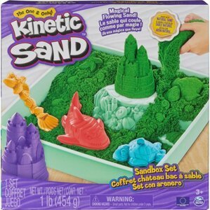 Kinetic sand krabice tekutého písku s podložkou zelená - Spin Master Kinetic Sand