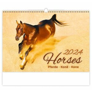 Kalendář nástěnný 2024 - Horses/Pferde/Koně/Kone