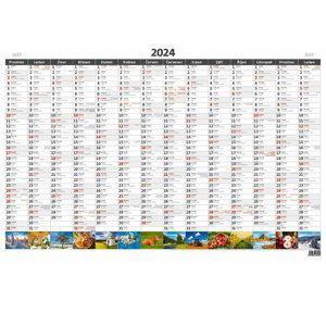 Kalendář nástěnný 2024 - Plánovací roční mapa A1 obrázková