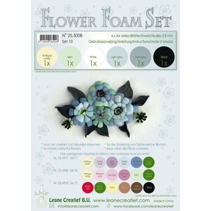 LEANE Speciální pěnová guma na výrobu květin A4 - černá, šedá 6 ks