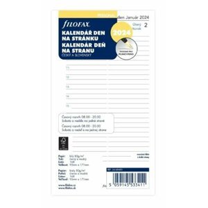 Filofax Náplň do diáře 2024 - osobní, den/1 str, linky, ČJ+SJ